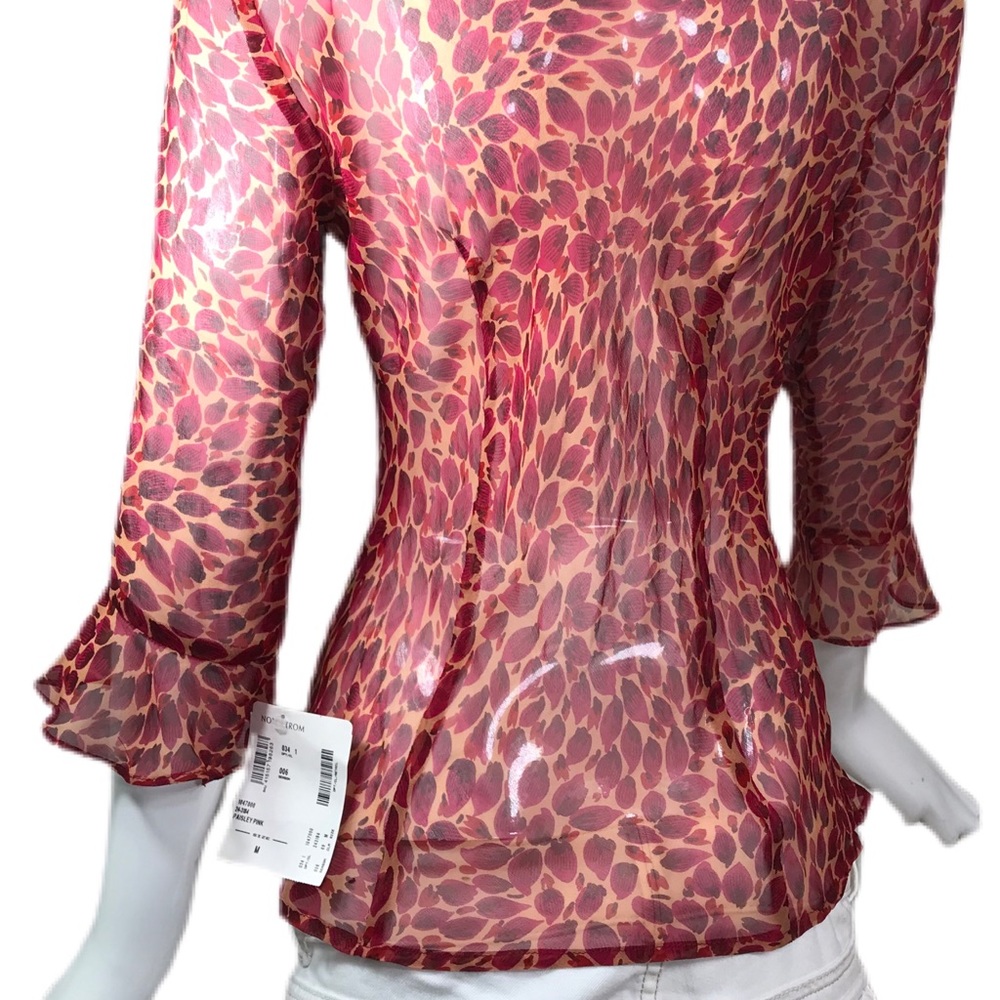 Alice & Trixie New York ❤NEW❤ Medium (M) Silk Tie Neck Blouse - Picture 5 of 10